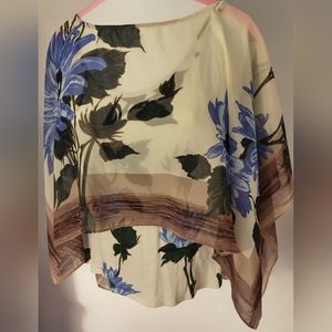 Flowy Overlay Flower Blouse